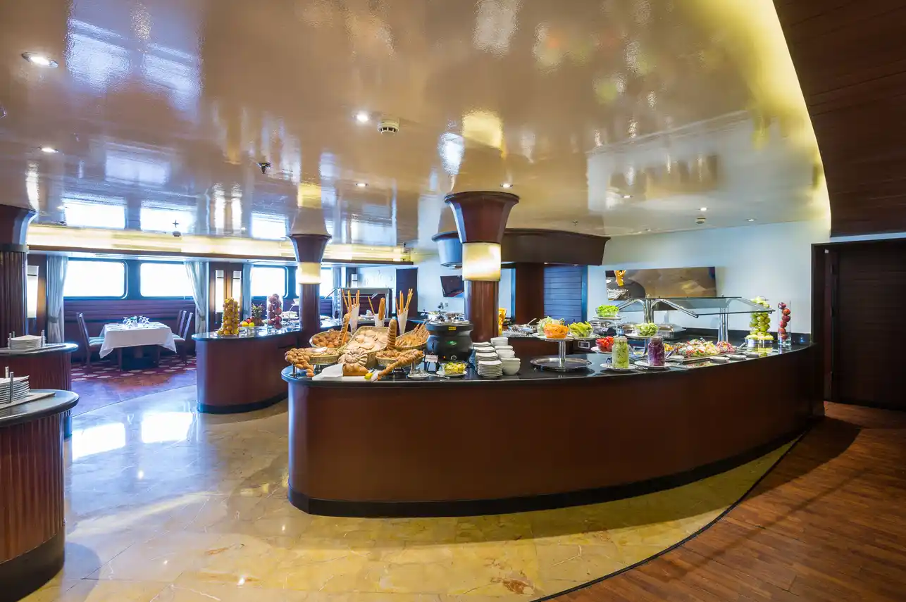 Restaurant aboard the MY Alyssa Nile Cruise Nile cruise